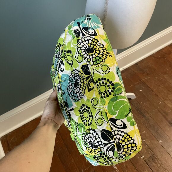 Vera Bradley Purse Mandy Limes Up Hand Bag Daisy Floral Green Yellow Quilted EUC - Picture 4 of 7